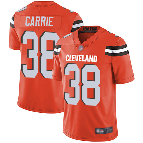 Cleveland Browns T J Carrie Men Orange Limited Jersey #38 NFL Football Alternate Vapor Untouchable->cleveland browns->NFL Jersey